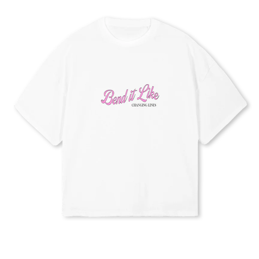 BECKHAM White Oversized Boxy Tee.