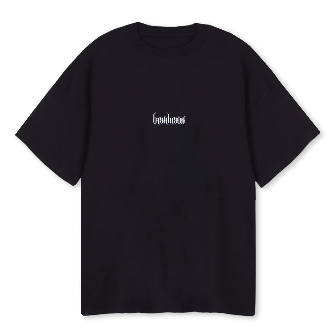 BEGRATEFULBLACK Black Oversized Tee.