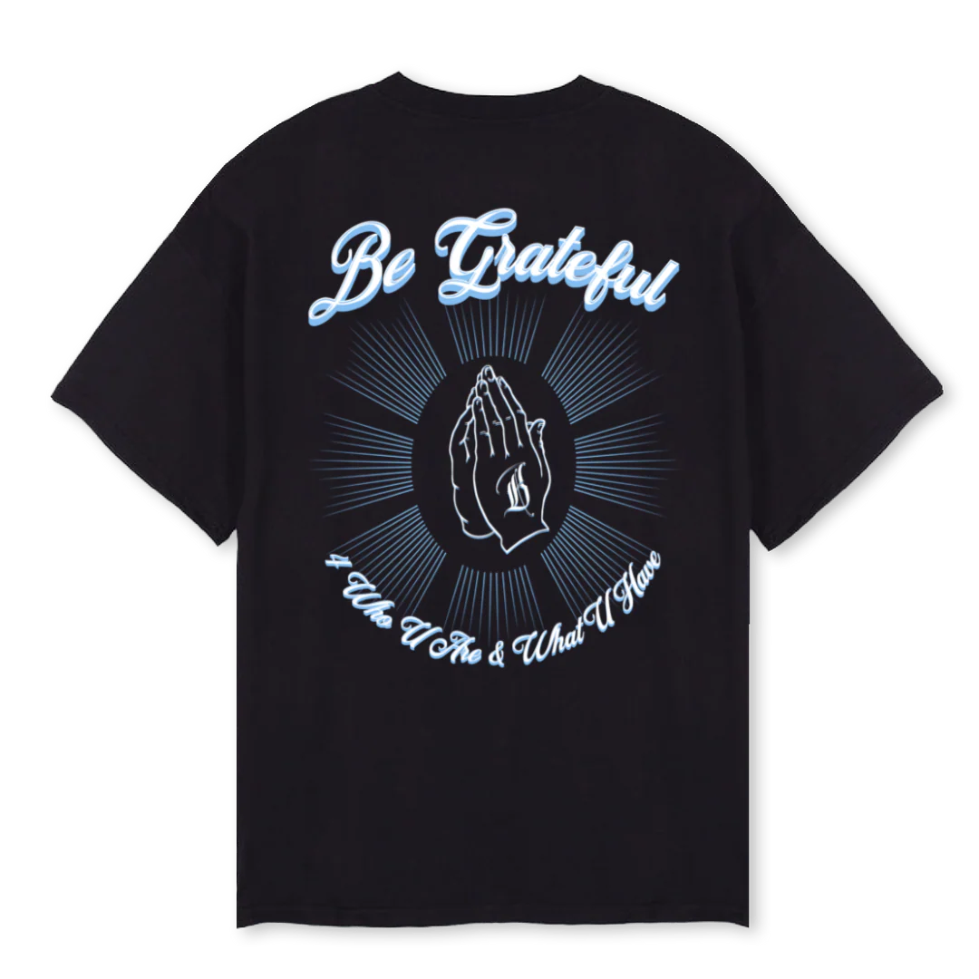 BEGRATEFULBLACK Black Oversized Tee. - Image 2