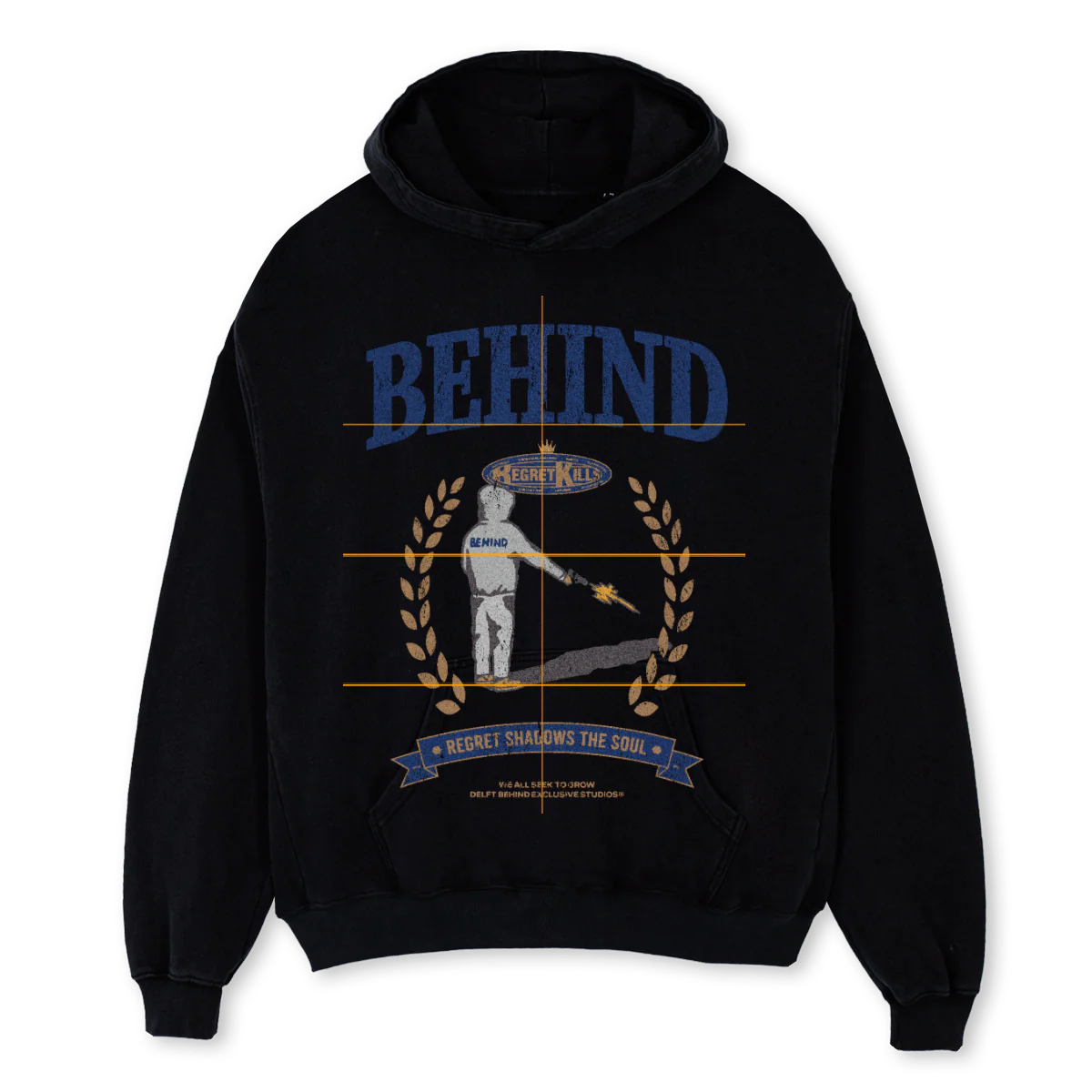 BEHINDSAMPLEONE Black Oversized Hoodie.