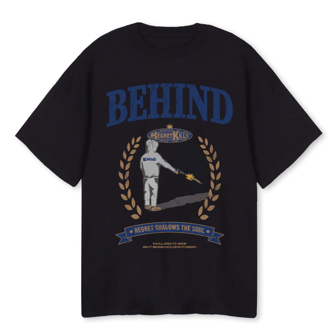 BEHINDSAMPLEONE_T Black Oversized Tee.