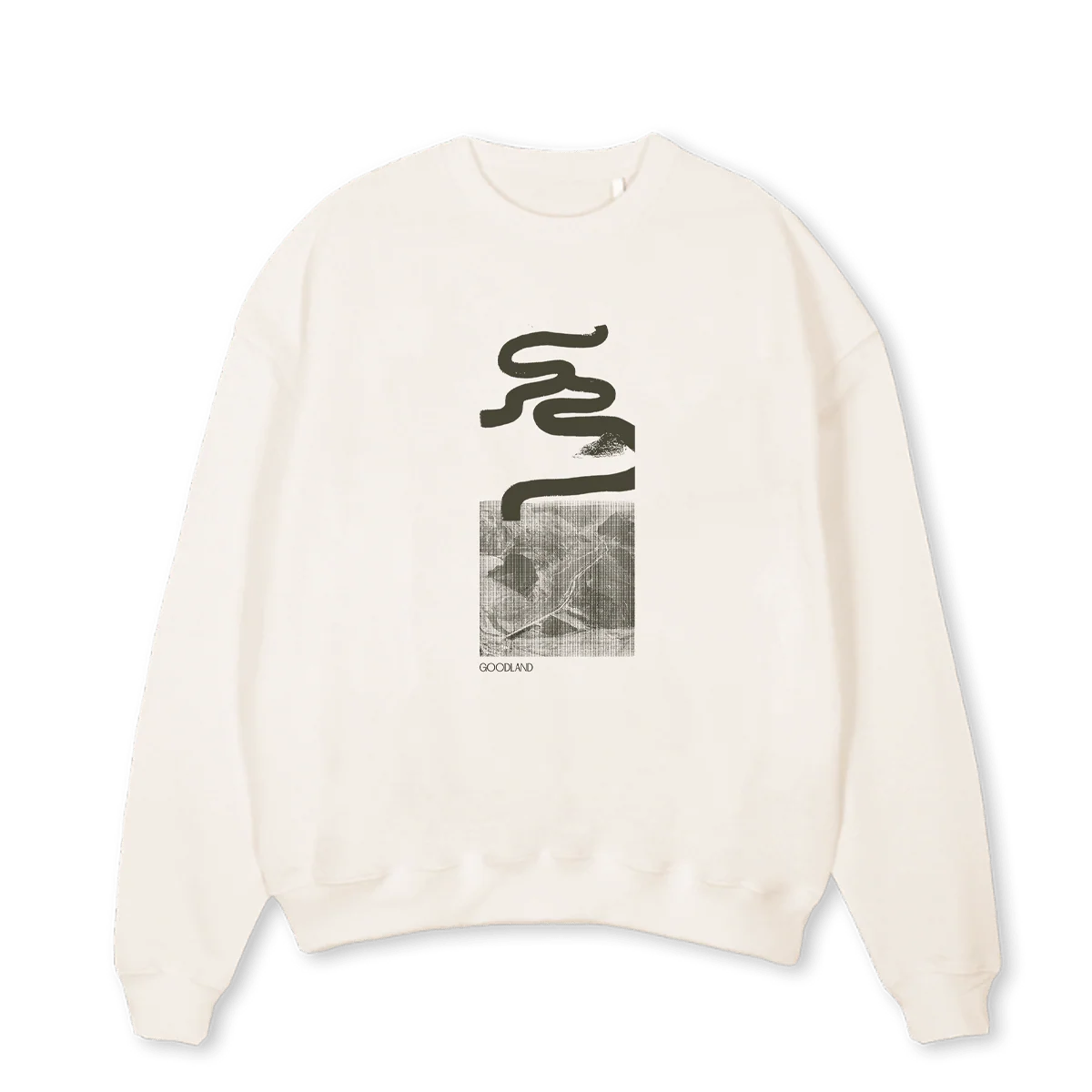 BEIGECREW Vintage White Oversized Crewneck Sweater.