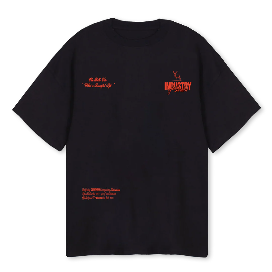 BELLAVITA1 Black Oversized Tee.