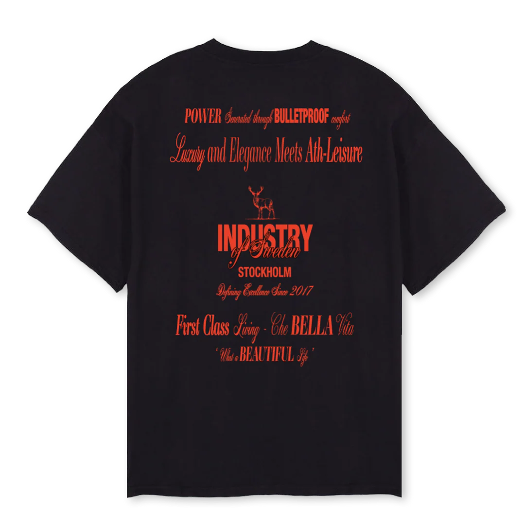 BELLAVITA1 Black Oversized Tee. - Image 2