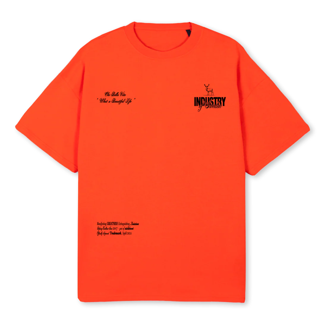 BELLAVITA2 Hot Orange Oversized Tee.