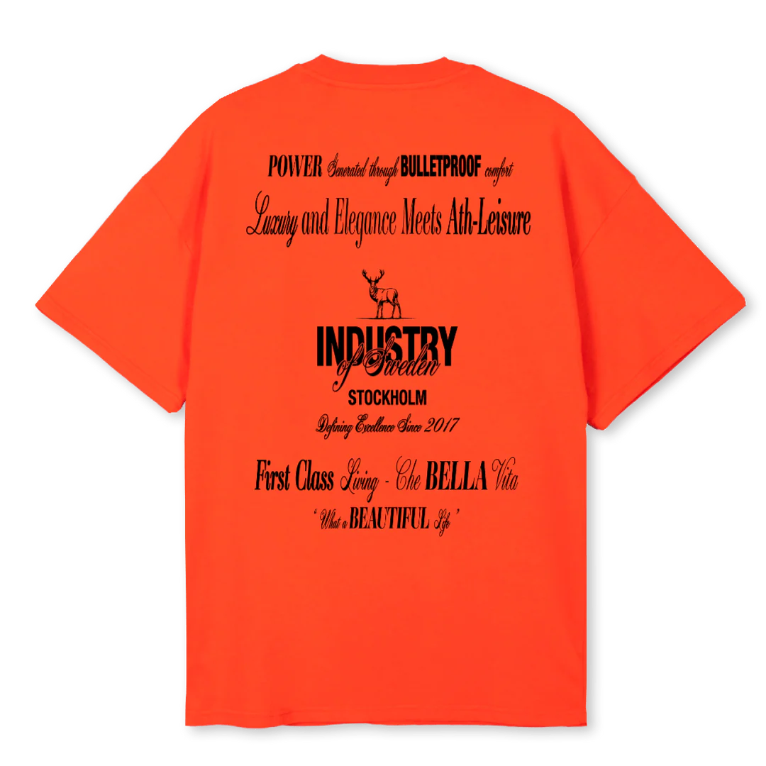 BELLAVITA2 Hot Orange Oversized Tee. - Image 2