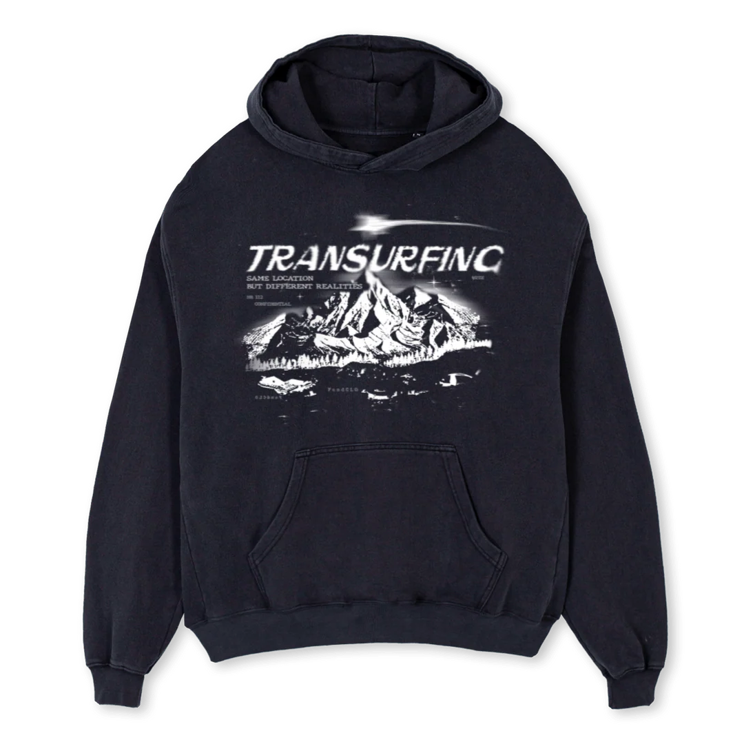 BERG PULLOVER Vintage Black Oversized Hoodie.