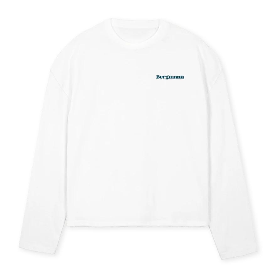 BERGMANNGRADIENT White Oversized Boxy LS Tee.