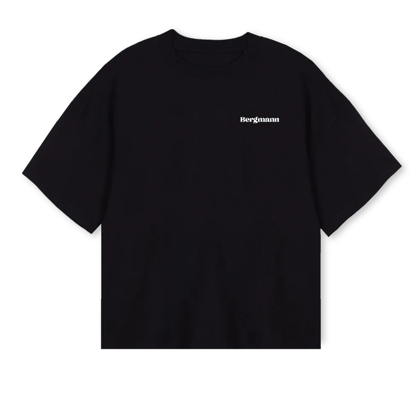 BERGMANNMDM Black Oversized Boxy Tee.