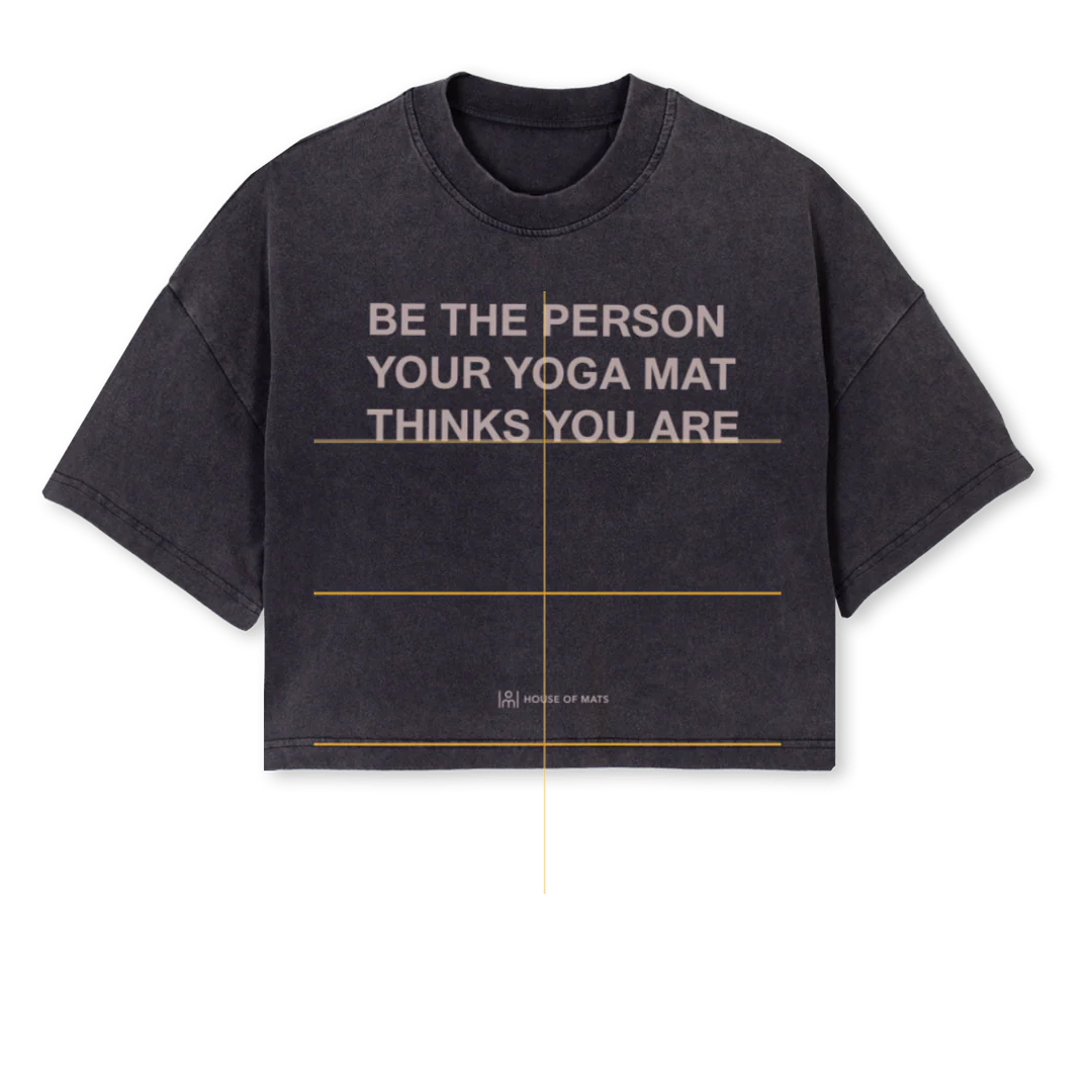 BETHEPERSON Vintage Black Cropped Oversized Tee.