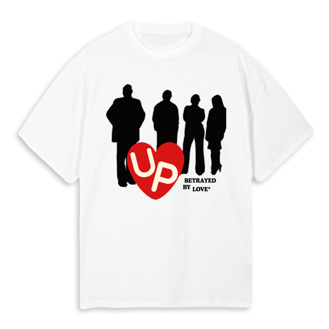 BETRAYEDBYLOVEVDAY White Oversized Tee.