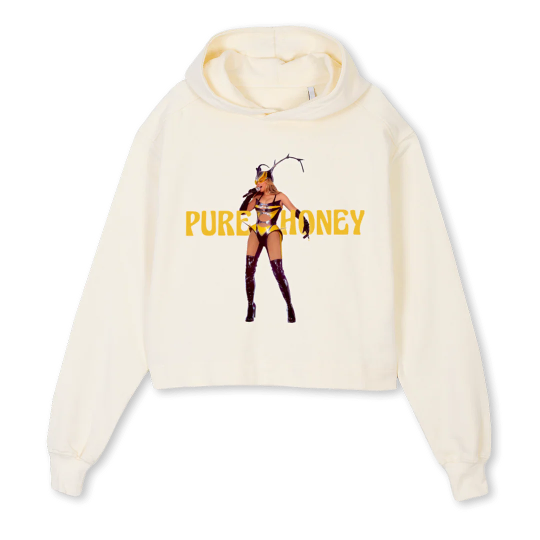 BEYONCECREAM Cream Cropped Hoodie.