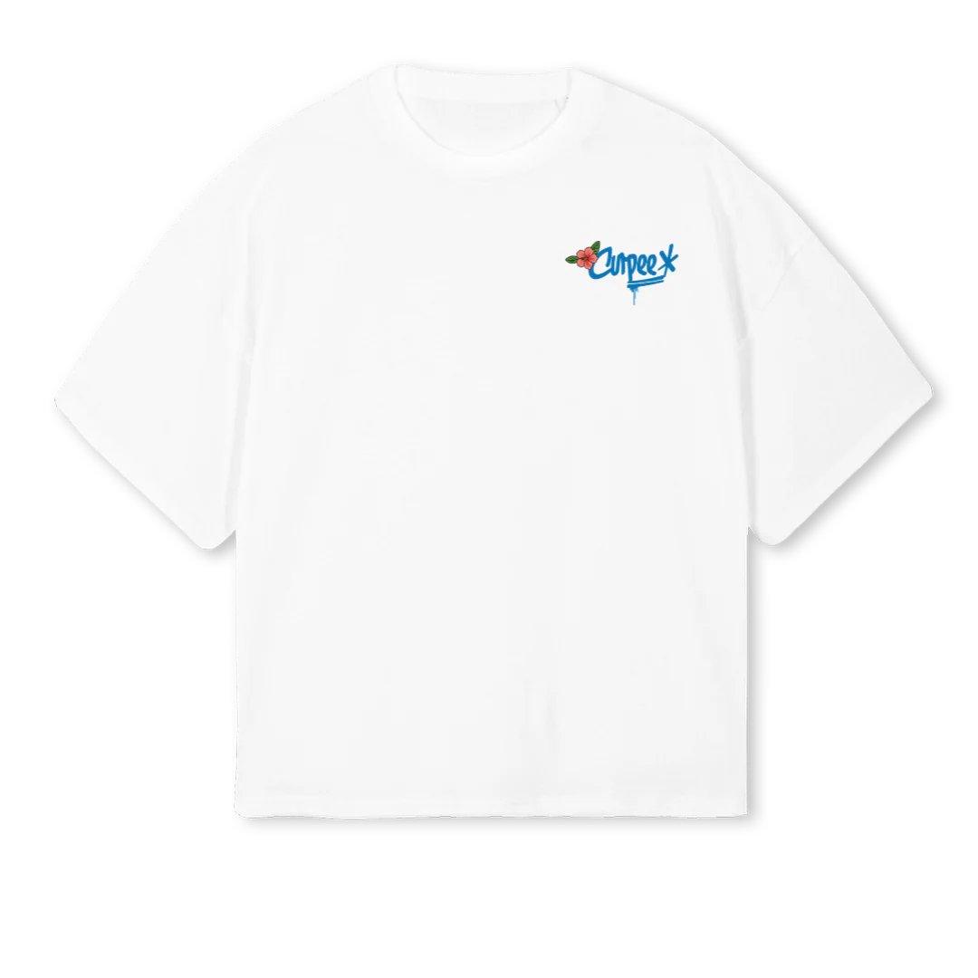 BFTMWHITE White Oversized Boxy Tee.