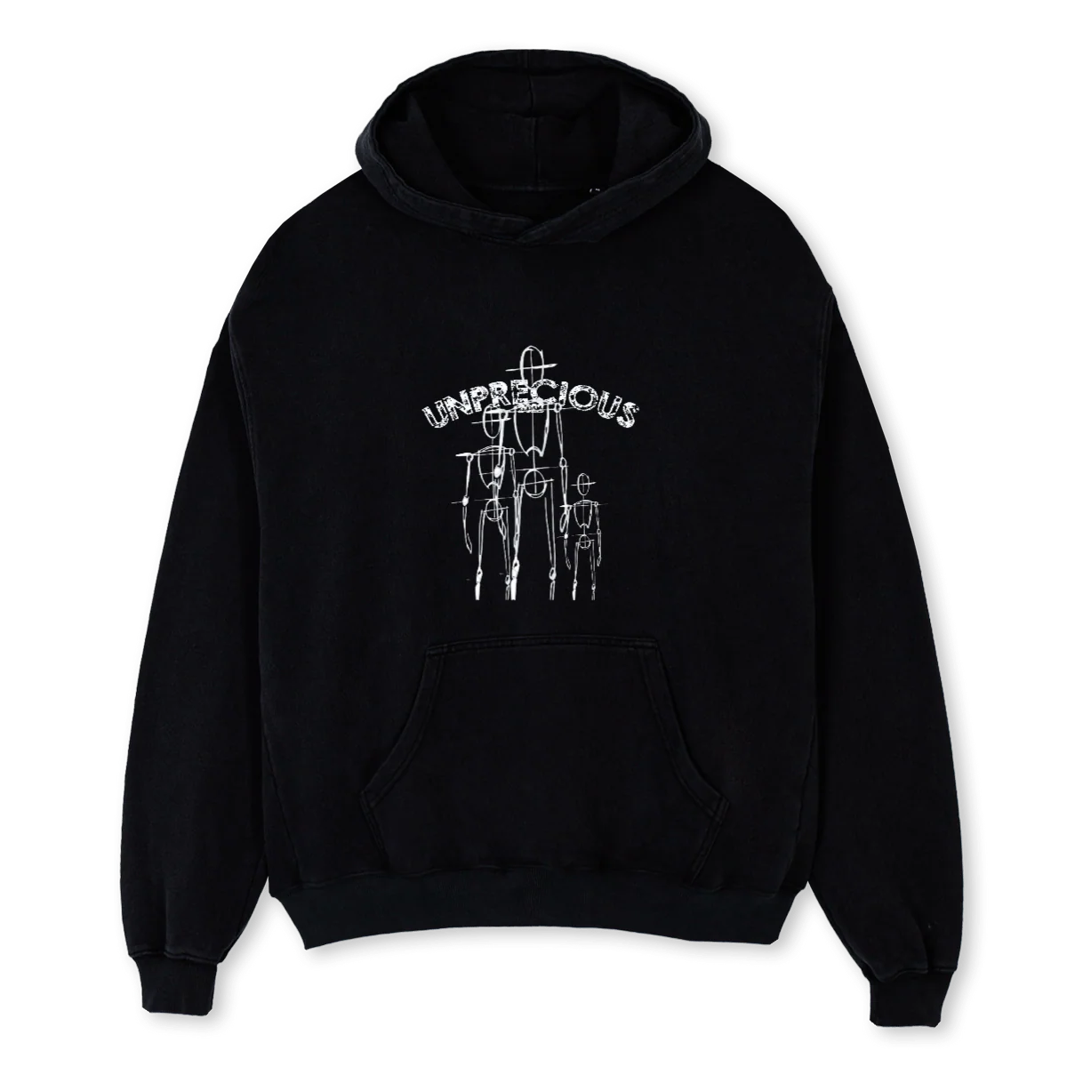 BFUPABSTRACT Black Oversized Hoodie.