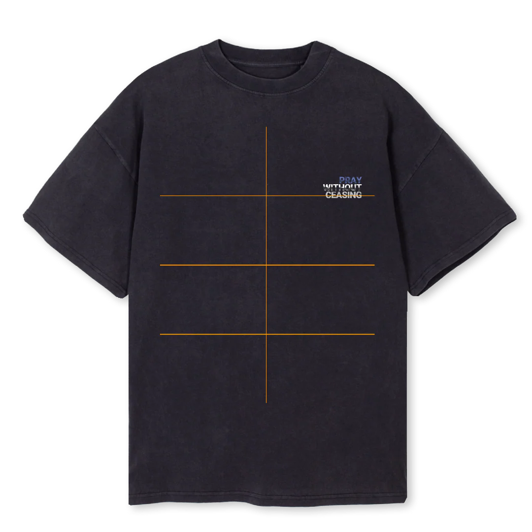 BG PRAYER HANDS Vintage Black Oversized Tee.