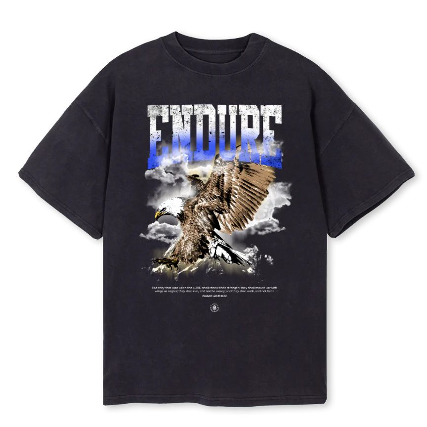 BGEAGLEVB  Vintage Black Oversized Tee.