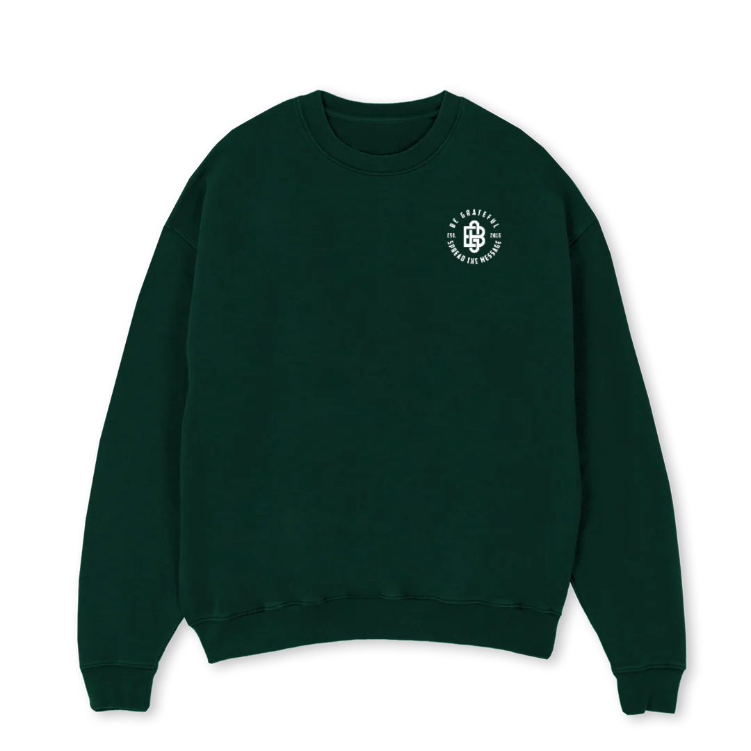 BGNEWLOGO WLGCREW Wild Green Oversized Crewneck Sweater.