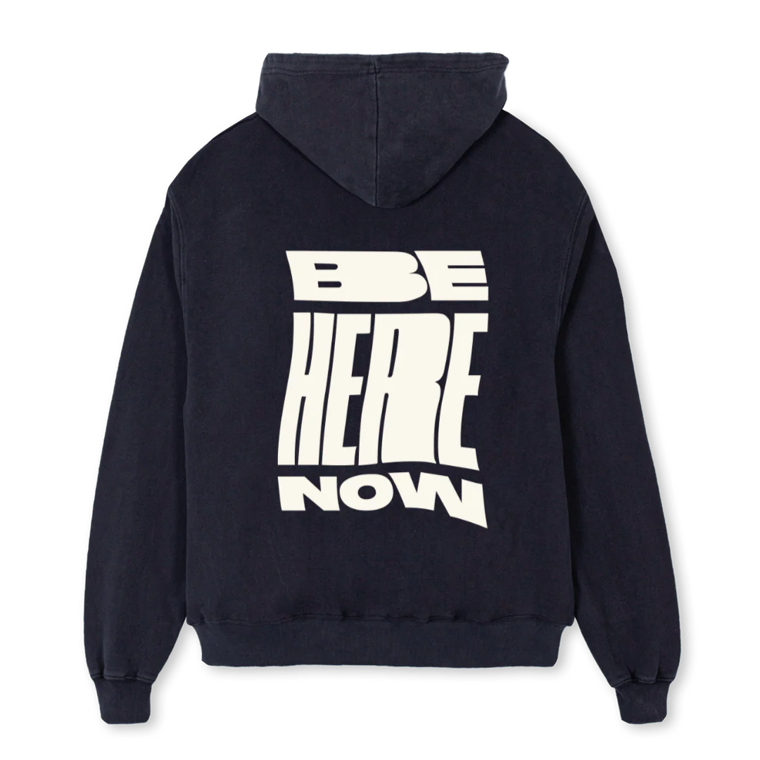 BHN BIC Vintage Black Oversized Hoodie.