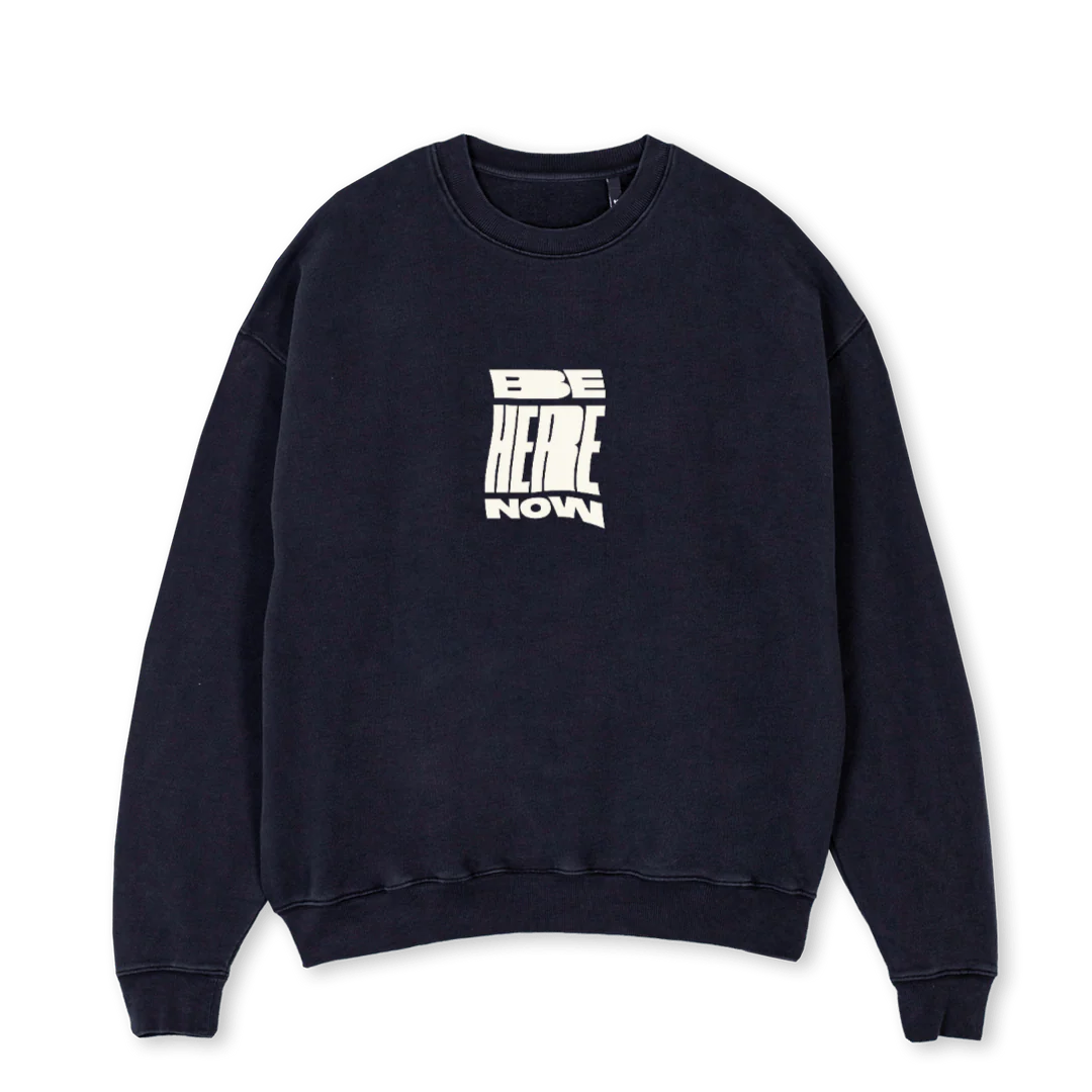 BHN SWEATER BIG Vintage Black Oversized Crewneck Sweater.
