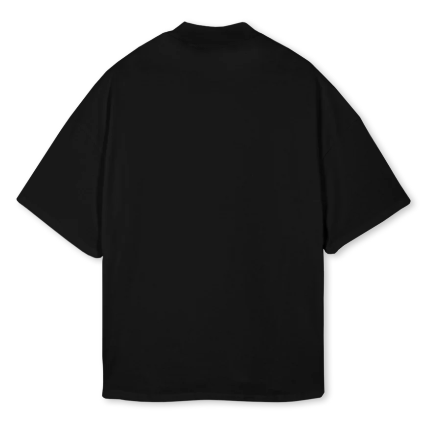 BIBI Black Oversized Mock Neck Tee. - Image 2