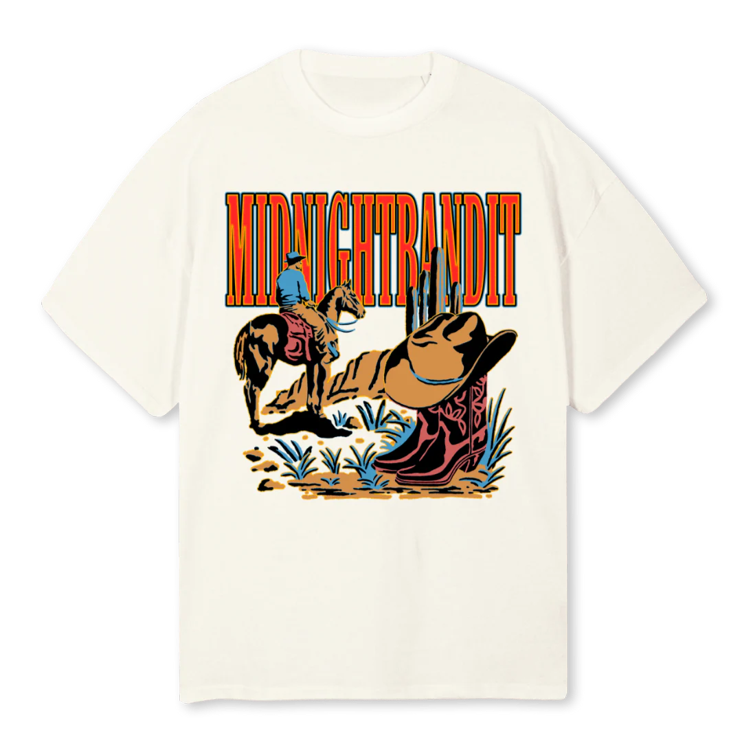 BIG LOGO WEST Cream Oversized Tee.