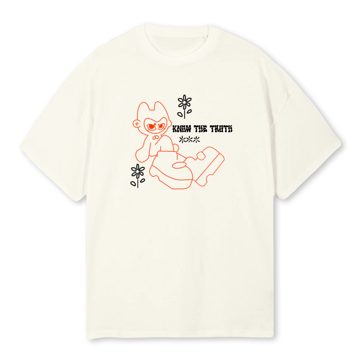 BIGFOOD Cream Oversized Tee.