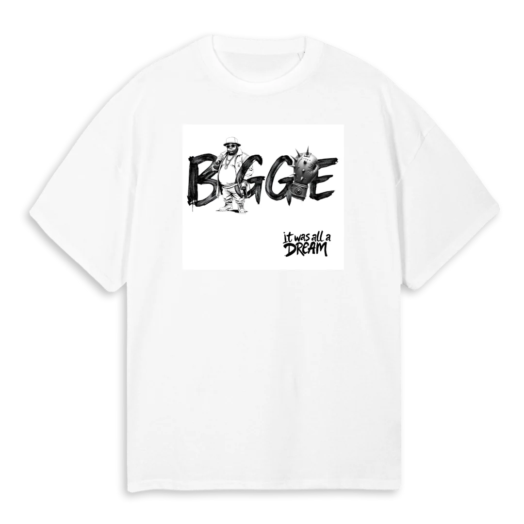 BIGGIE  White Oversized Tee.