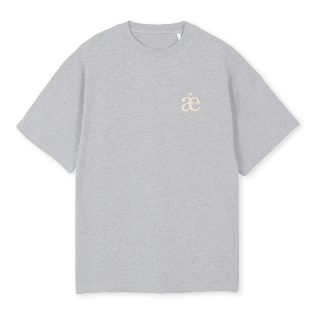 BILLI GRAU BEIGE Light Grey Marl Oversized Tee.
