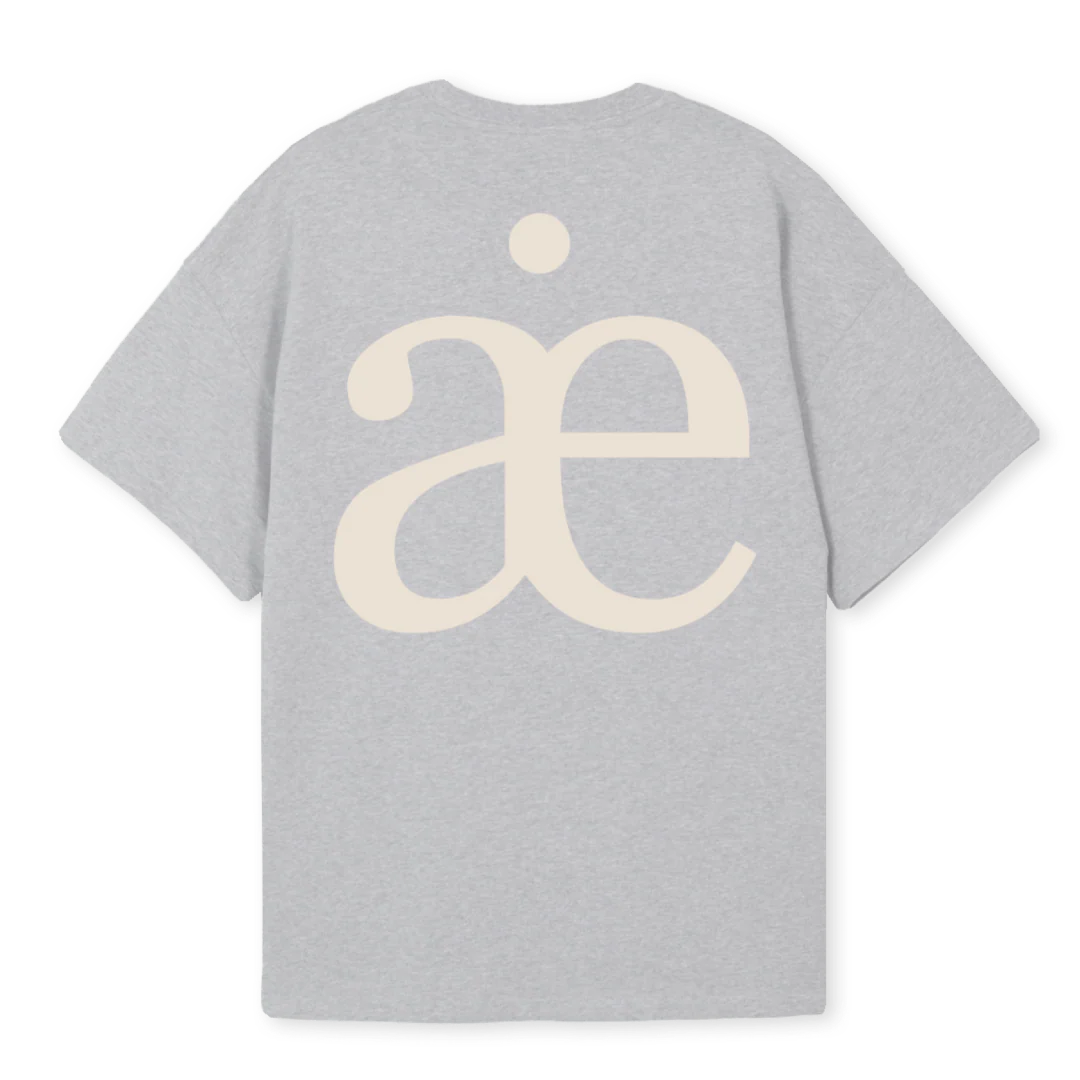 BILLI GRAU BEIGE Light Grey Marl Oversized Tee. - Image 2