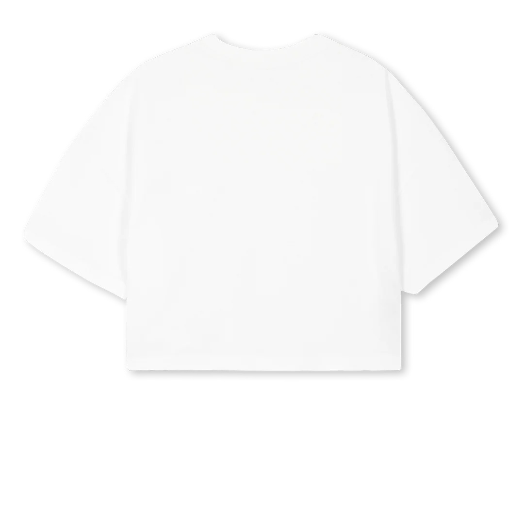 BIOME E White Cropped Oversized Tee. - Image 2
