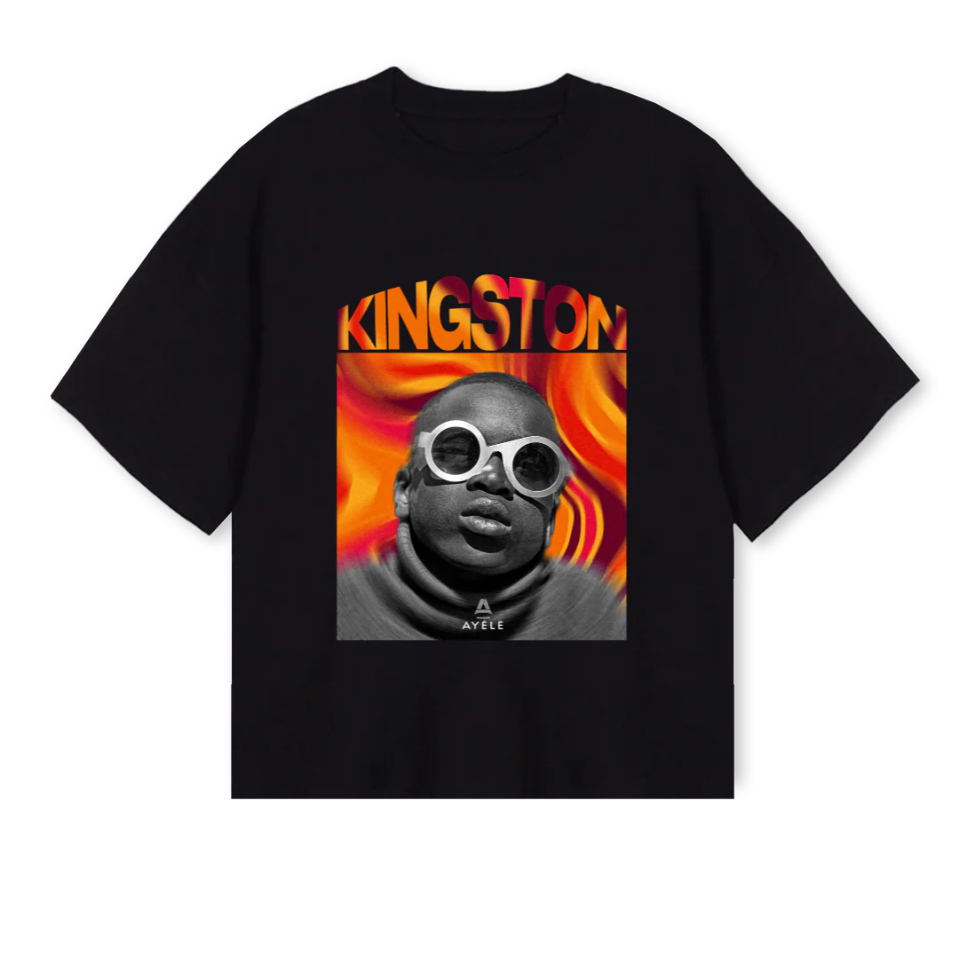 BISÉ Black Oversized Boxy Tee.