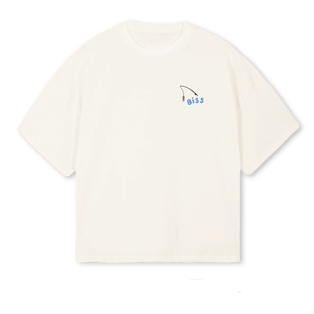 BISSSHIRTONE Vintage White Oversized Boxy Tee.