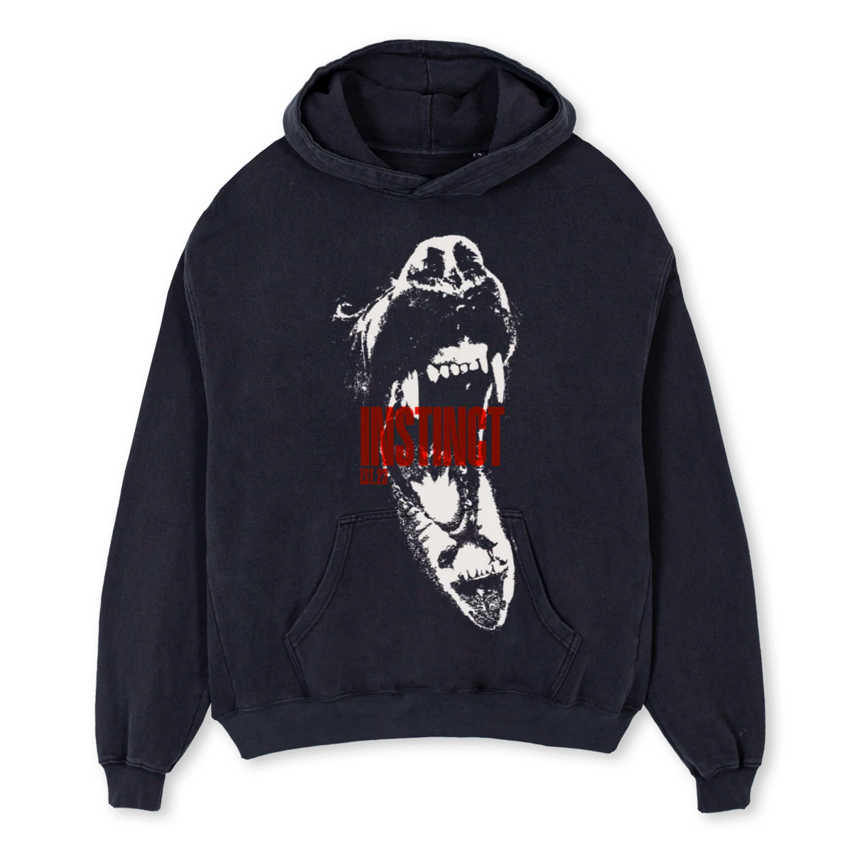 BITE Vintage Black Oversized Hoodie.
