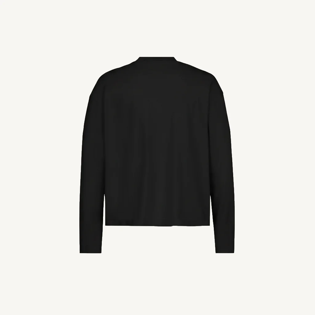Black Oversized Boxy LS Tee. - Image 10