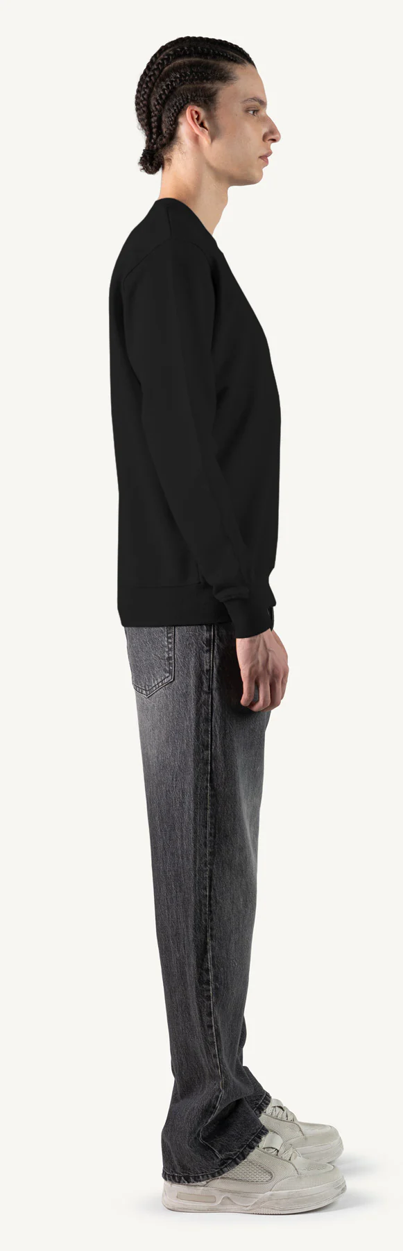 Black Regular Crewneck Sweater. - Image 4