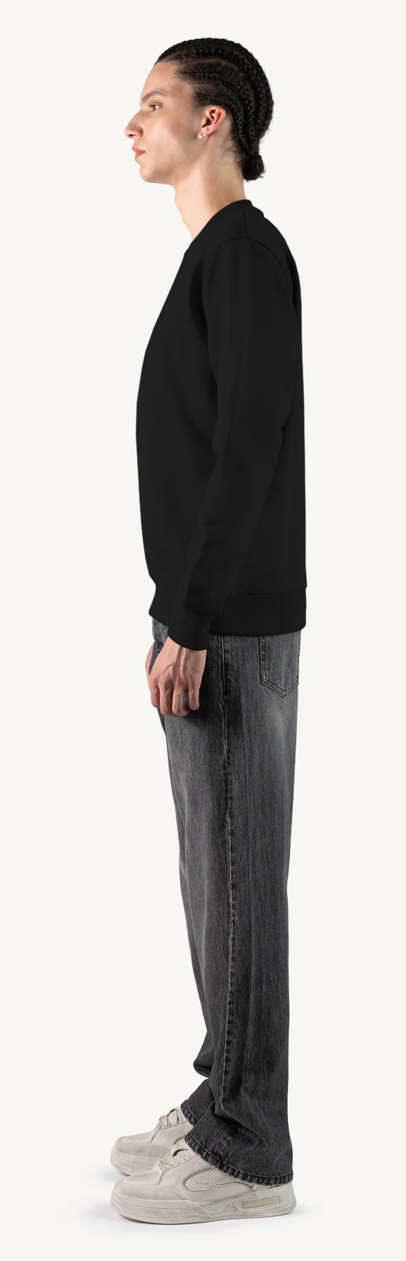 Black Regular Crewneck Sweater. - Image 8
