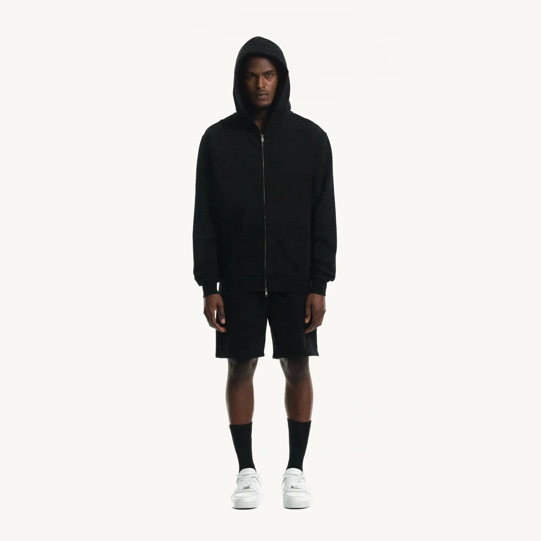 Black Regular Zipped Hoodie. - Image 3