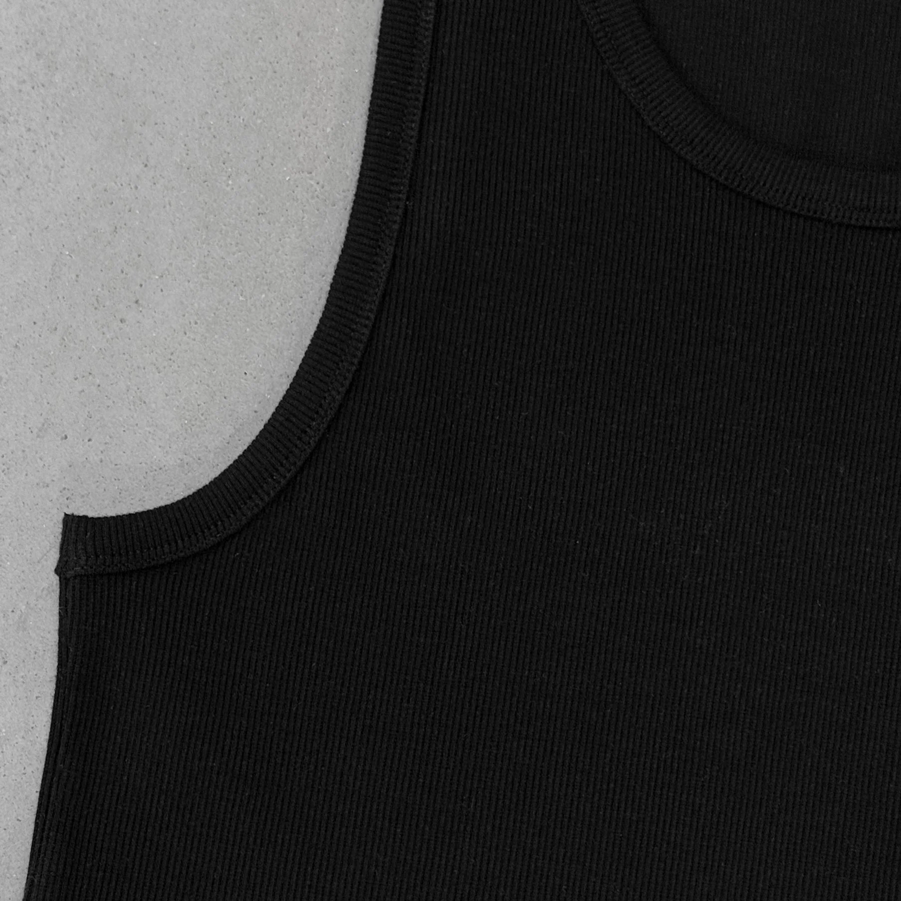 Black Slim Ribbed Tank. - Image 10