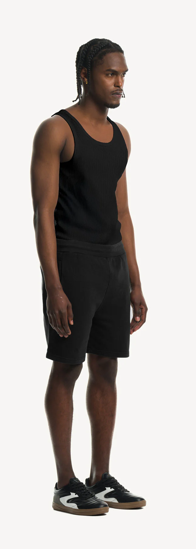 Black Slim Ribbed Tank. - Image 3