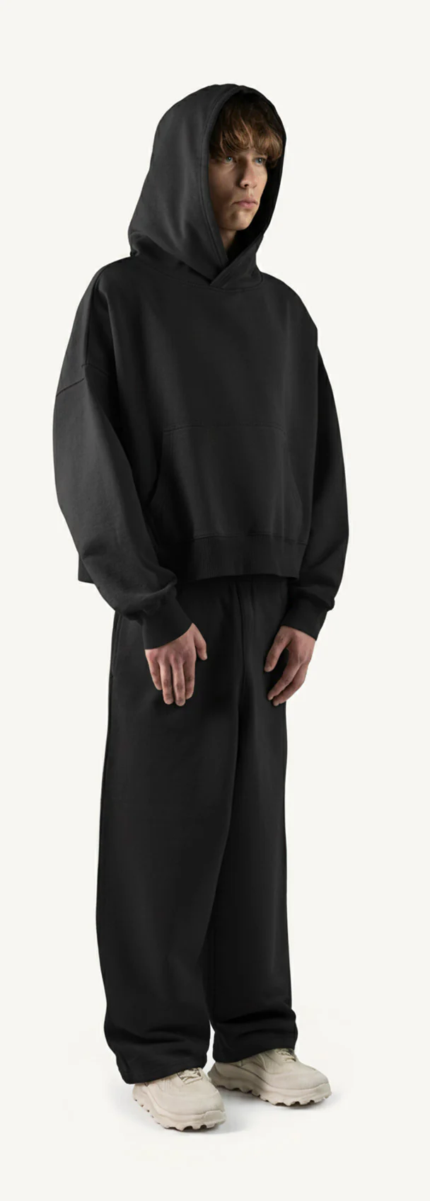 Black Straight-Leg Baggy Sweatpants. - Image 3