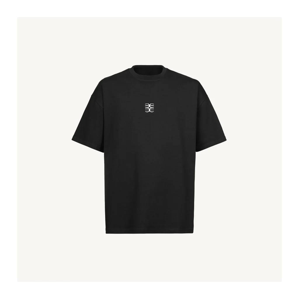 Black T Anagram Black Oversized Tee.