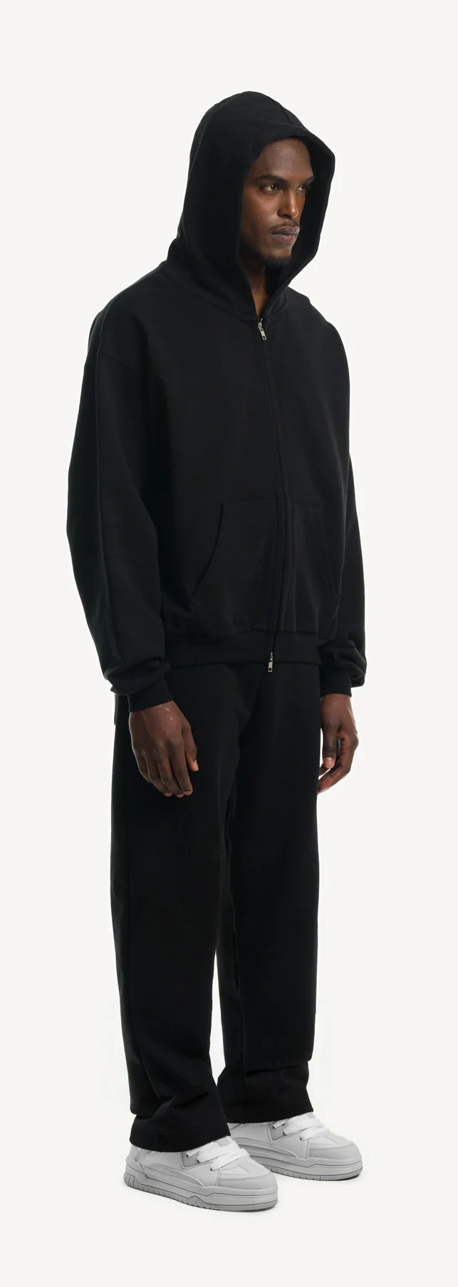 Black Ultra Heavy Oversized Zipped Hoodie. - Image 3