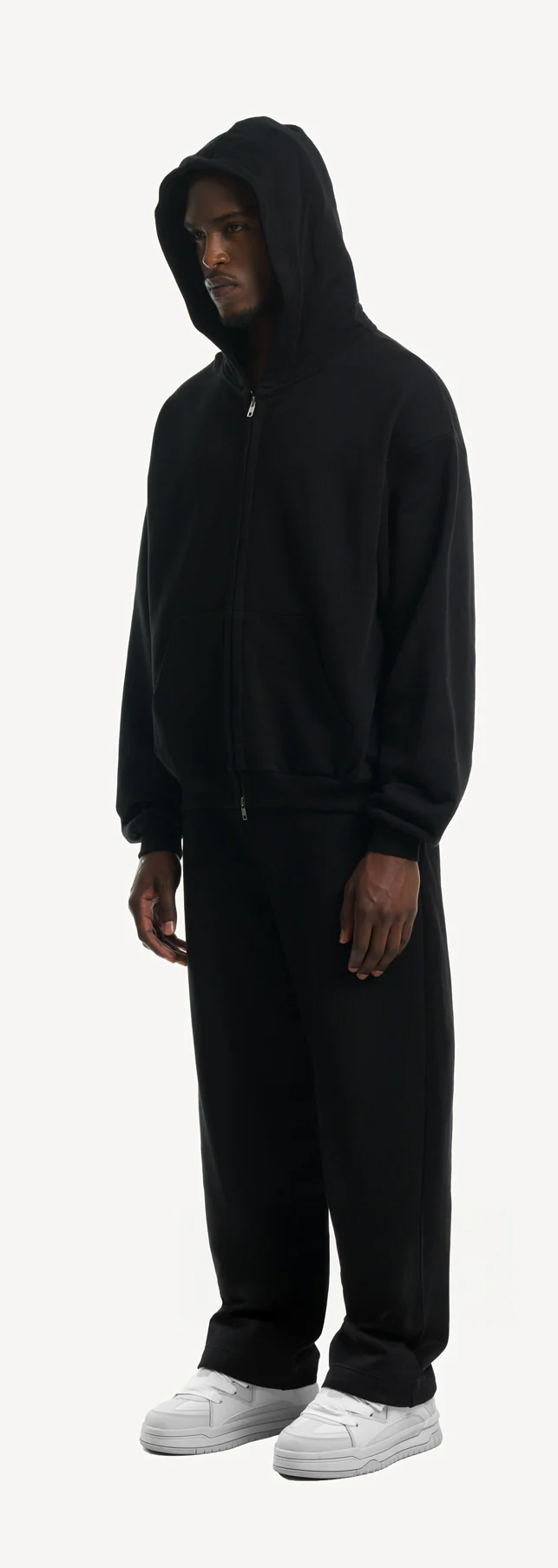 Black Ultra Heavy Oversized Zipped Hoodie. - Image 9