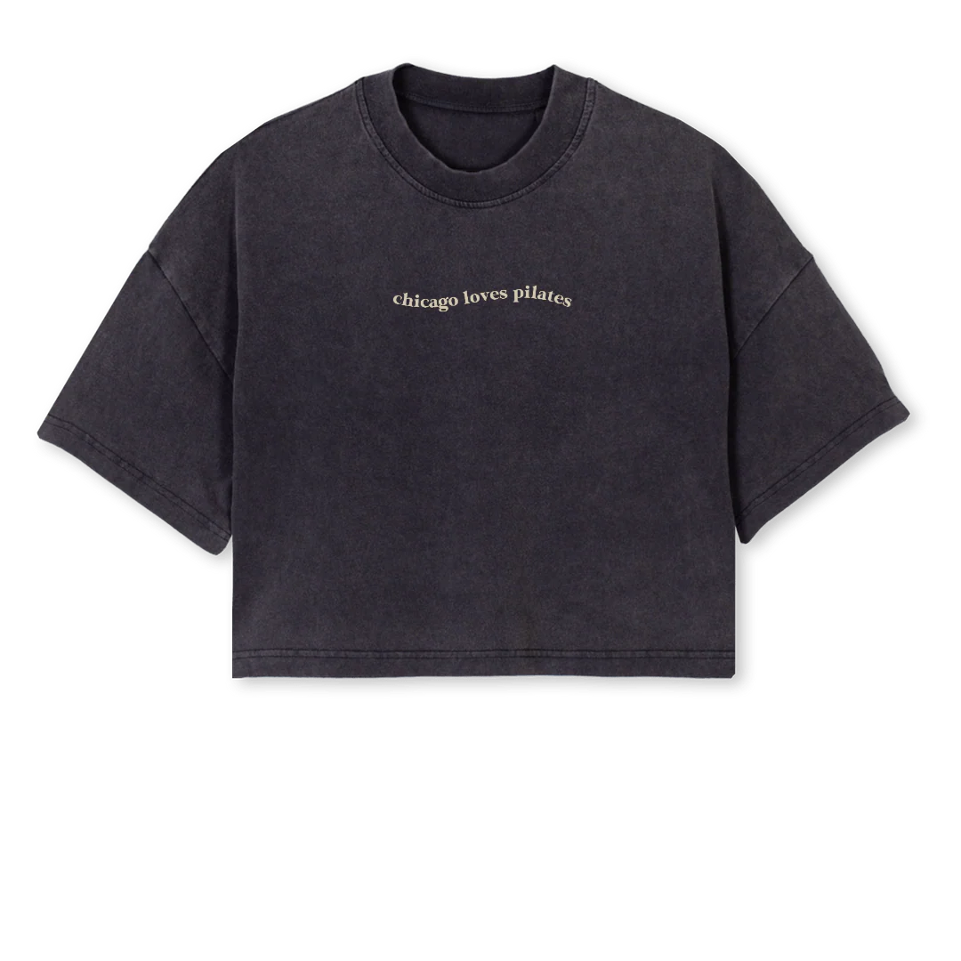 BLACKANDBEIGE Vintage Black Cropped Oversized Tee.