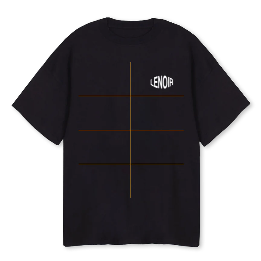 BLACKBLURLENOIR  Black Oversized Tee.