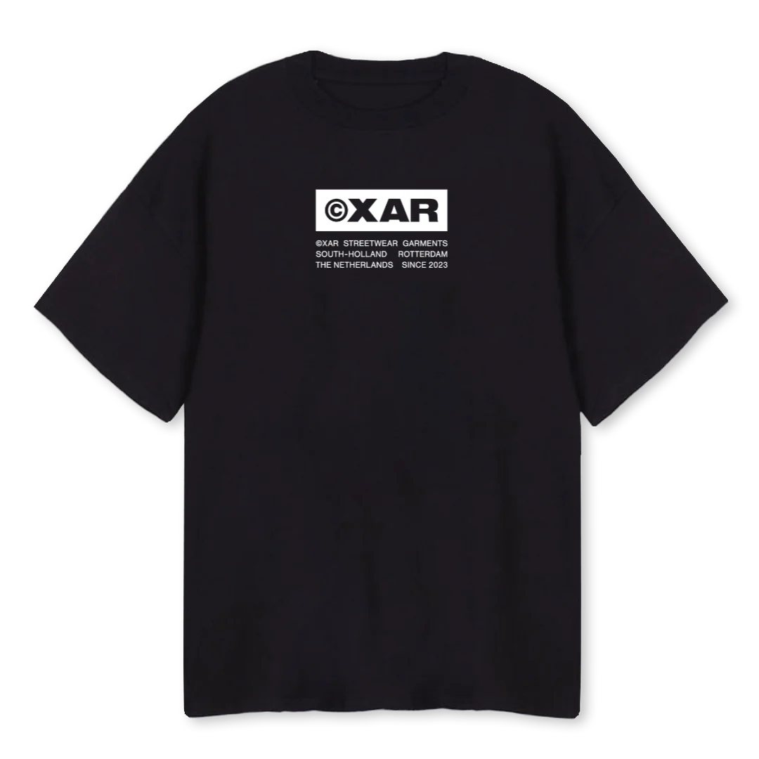 BLACKBOXLOGOXAR Black Oversized Tee.