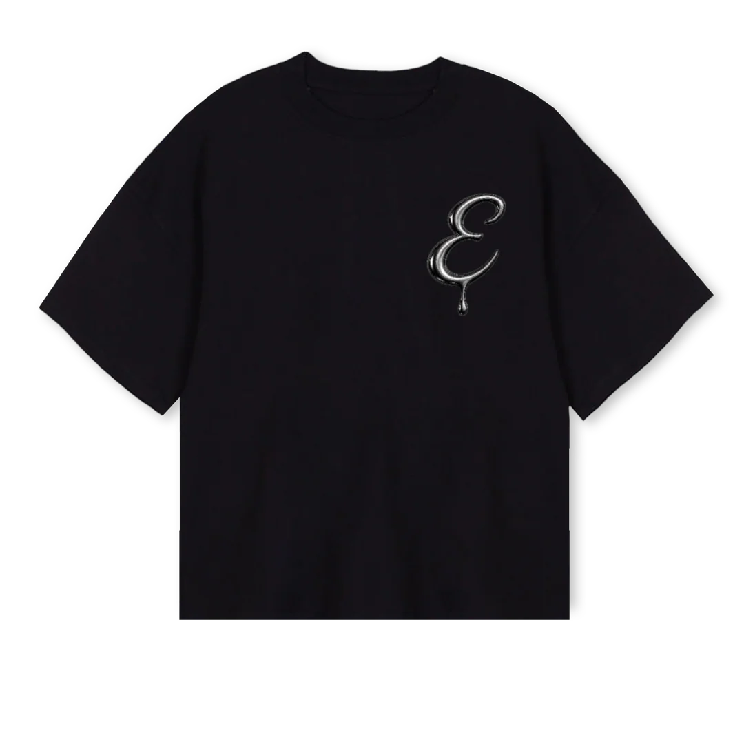 BLACKCHROME Black Oversized Boxy Tee.