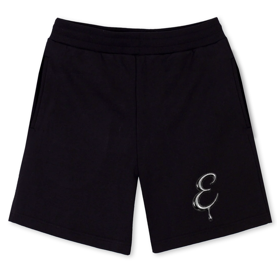 BLACKCHROMESHORTS Black Relaxed Sweatshorts.