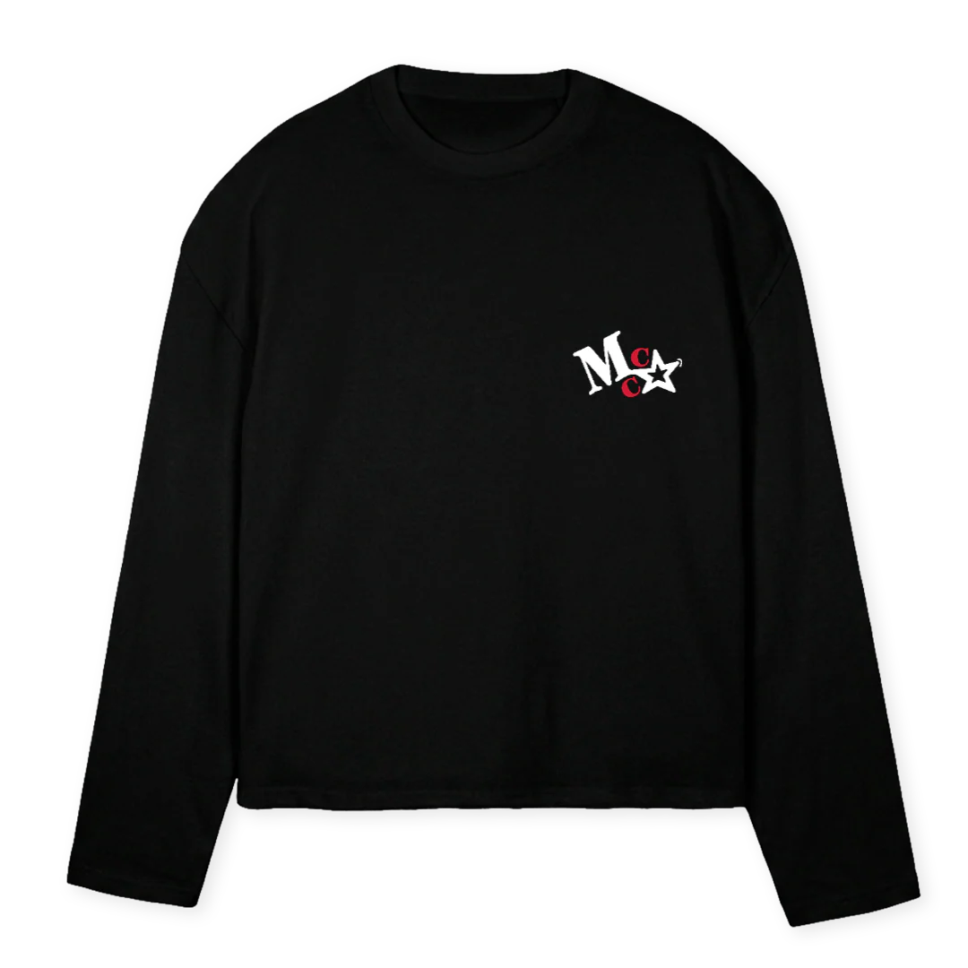BLACKCUPLS Black Oversized Boxy LS Tee.