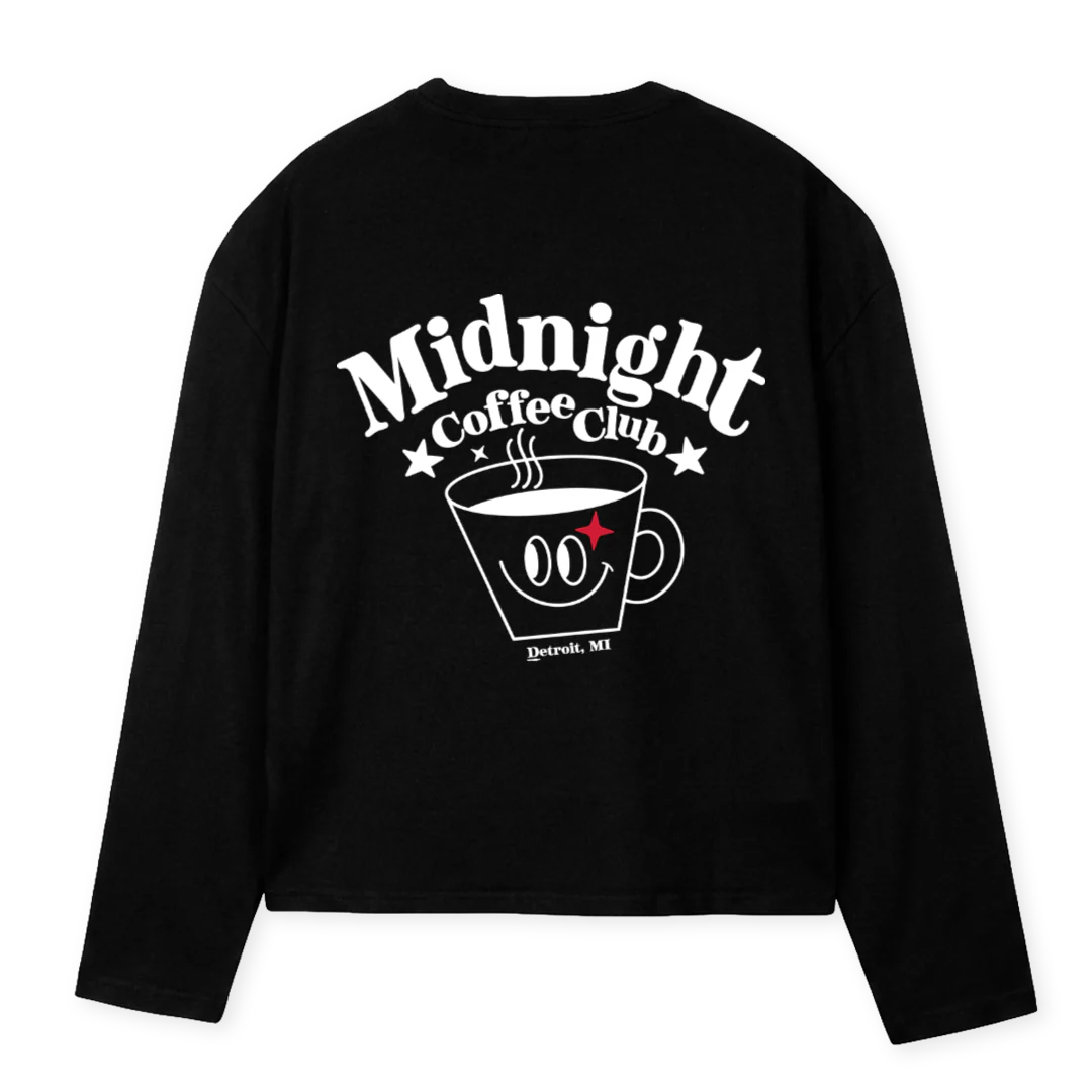 BLACKCUPLS Black Oversized Boxy LS Tee. - Image 2